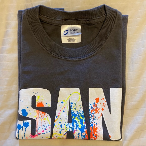 San Francisco Golden Gate Bridge spray paint splatter art shirt 🌉🌁🎨 size S - Picture 9 of 9